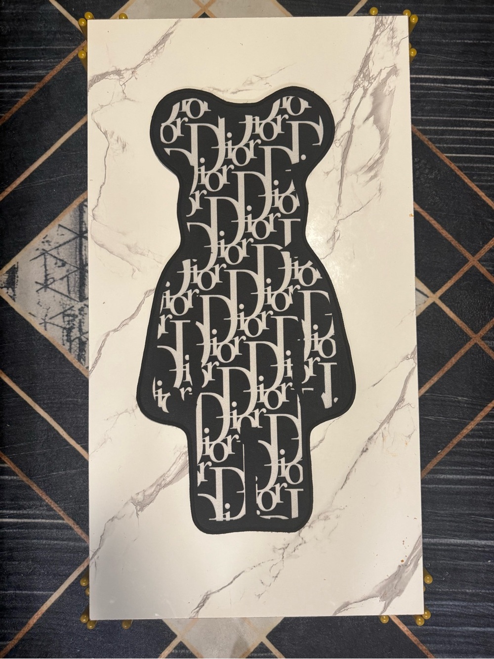 Source Unknown Black and White Bear Door Mat